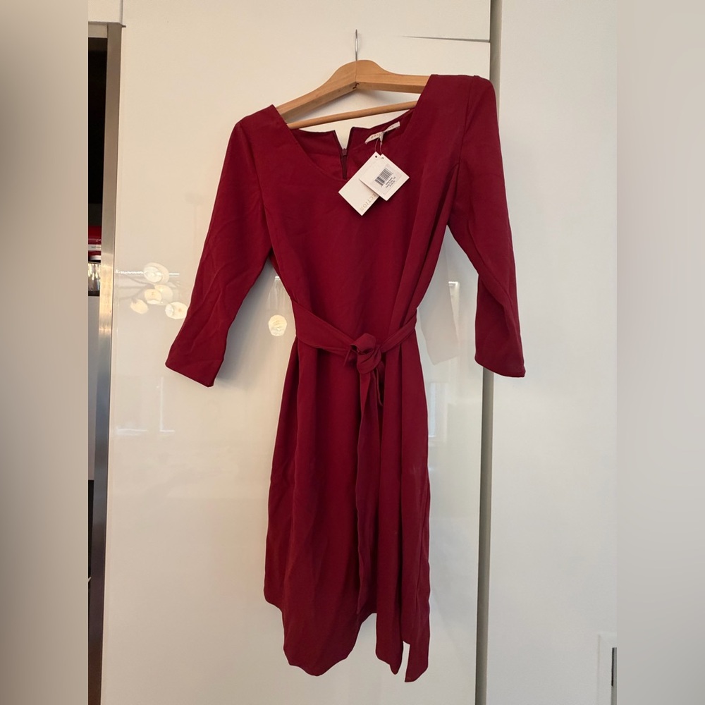 Rosie Pope Elegant Burgundy Long Sleeve Dress